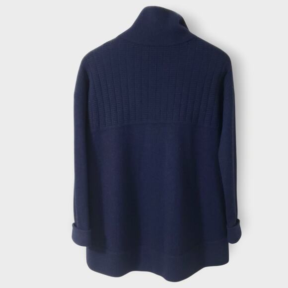Kinross Cashmere Womens Full Zip Up Collared Sweater Blue Sz Small Casual - Picture 6 of 12
